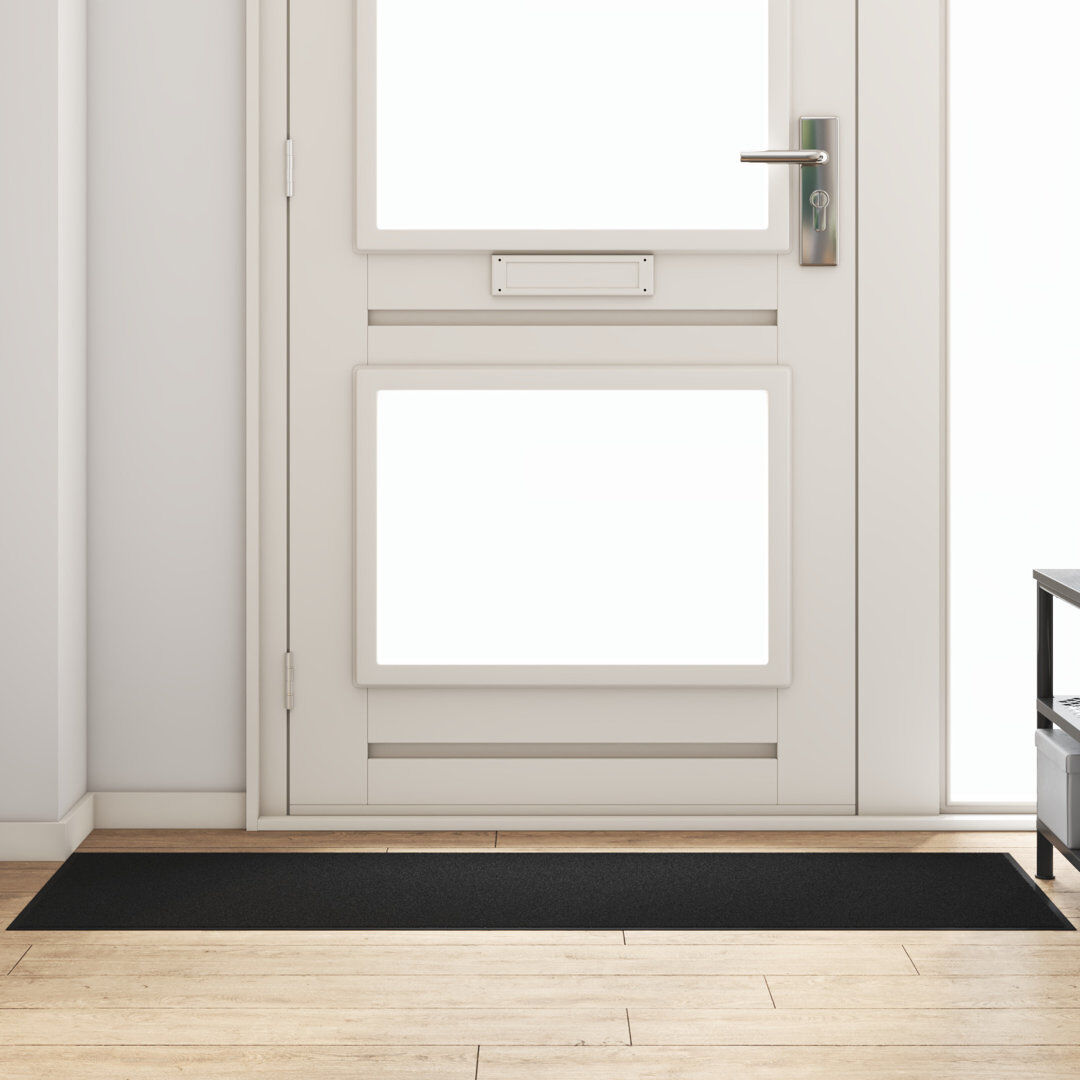 17 Stories Non-Slip Indoor / Outdoor Doormat Black 60 x 180 cm