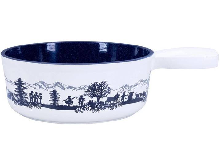 Fondue NOUVEL Nouvel Fondue-Caquelon , schwarz weiß, H:8,6cm Ø:22cm, Fondues, Fondue