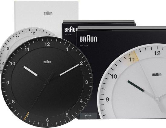 Braun Analoge Wandklok Zwart/Wit
