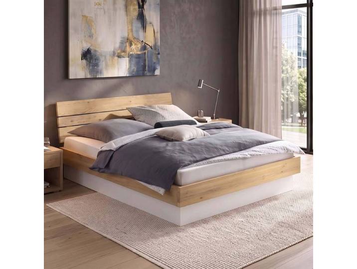 Bett Larus Komfort Wildeiche Massivholz mit Bettkasten 140x200cm Mit