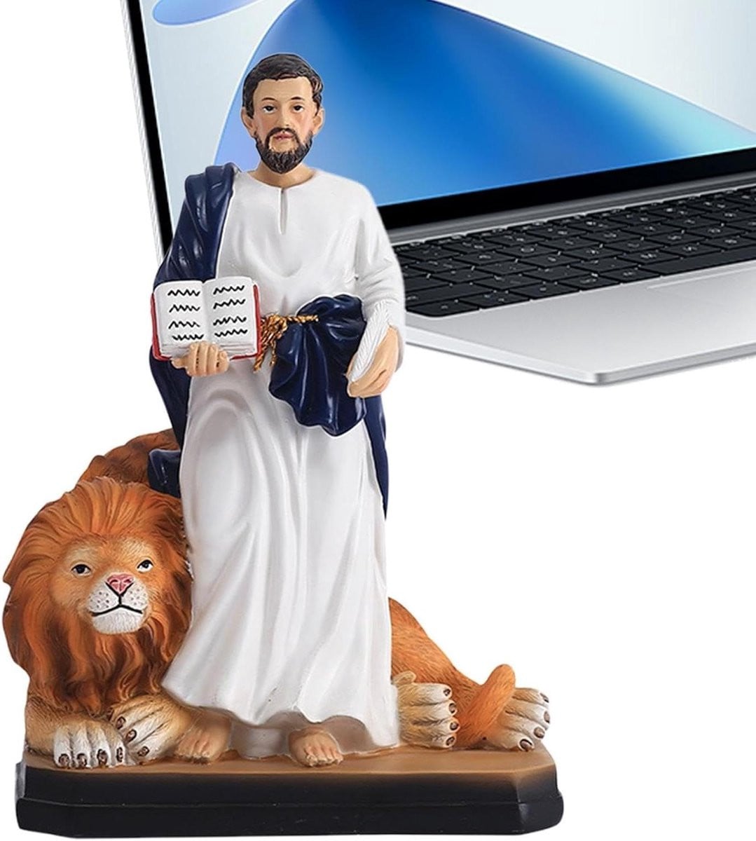Handbeschilderd Jezus Christus Beeld - Religieus Decoratieobject - Hoogte: 15 cm