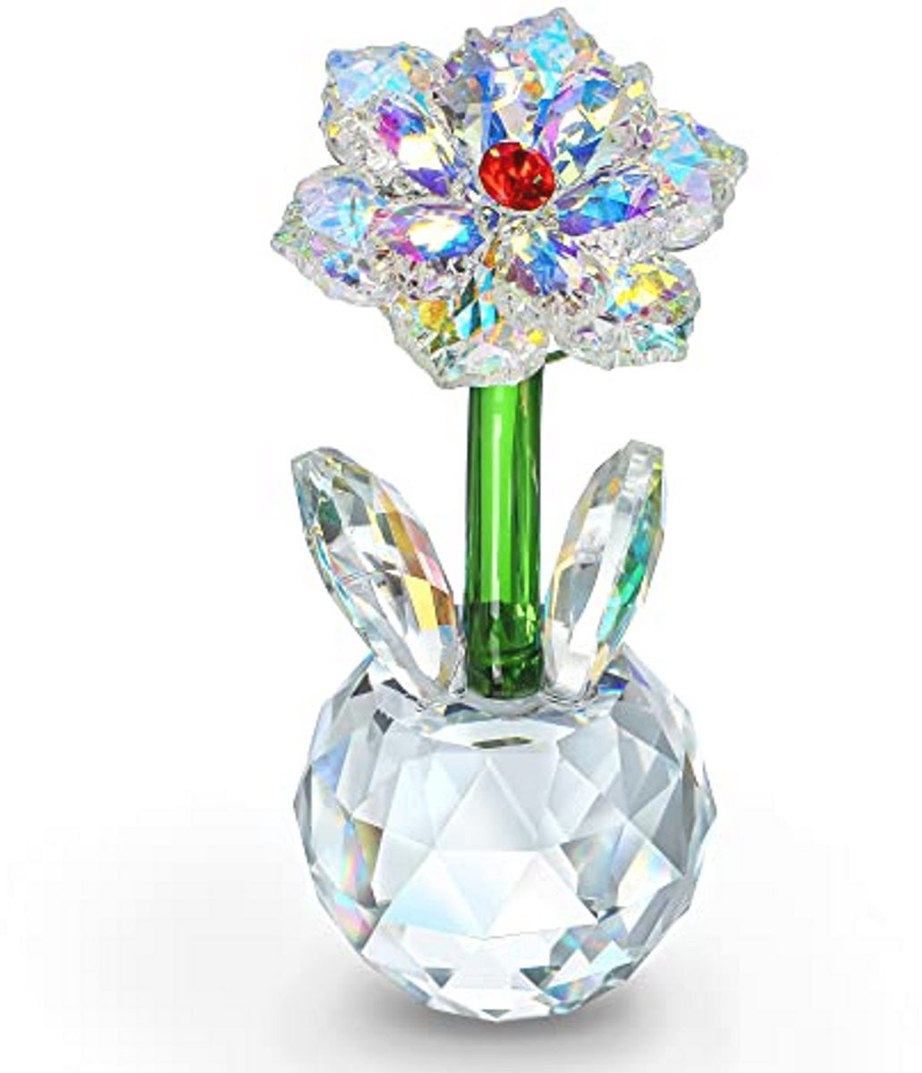 Kristallen Zonnebloem Beeldje Ornament - Glazen Bloem Collector's Item en Tafel Decoratie