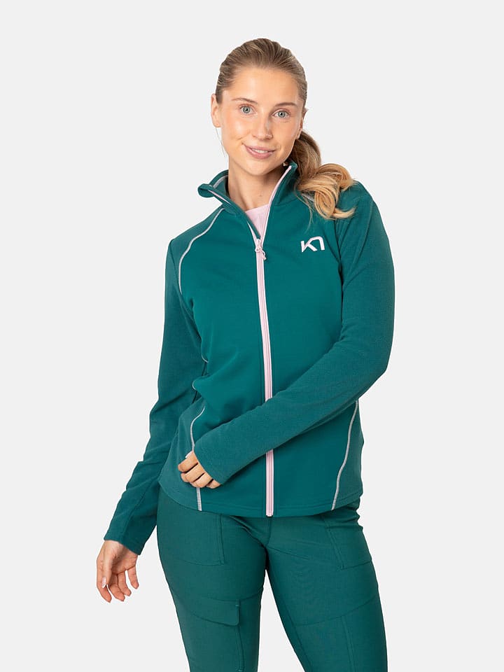 KARI TRAA Fleecejacke "Kari" in Dunkelgrün - S