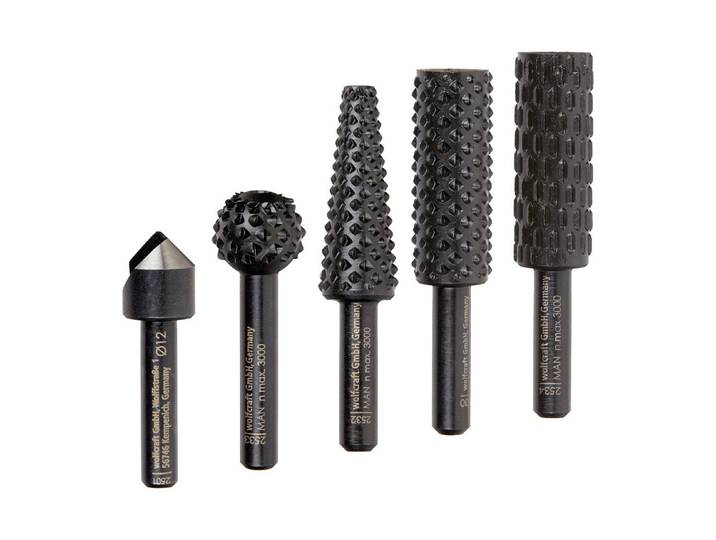 Wolfcraft Set Raspeln und Senker 5-teilig