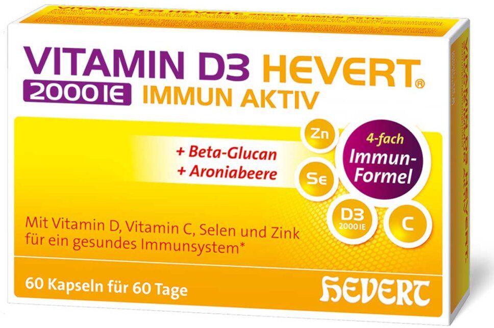 Vitamin D3 Hevert 2000 IE Immun Aktiv Kapseln 60stk