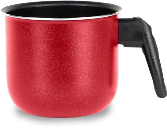 Rode aluminium melkwarmer melkpot