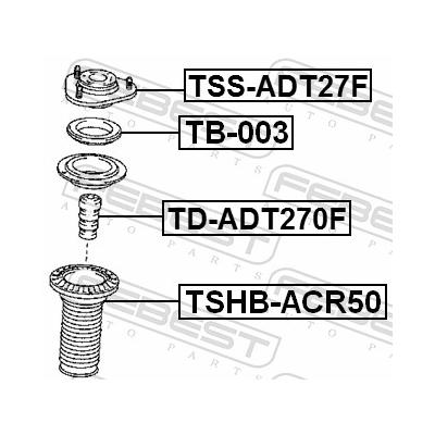 FEBEST Wälzlager, Federbeinstützlager tb003 Vorderachse für TOYOTA