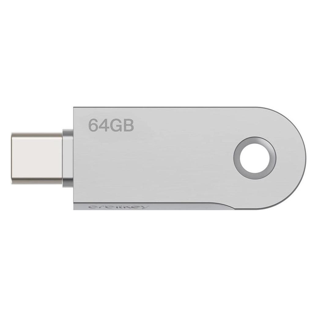 Orbitkey USB-C keyring flash drive, 64GB (64 GB, USB-C) (A643-SLV-106)
