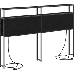 vidaXL Stauraum-Kopfteil Schwarz Eichen-Optik 140 cm Holzwerkstoff