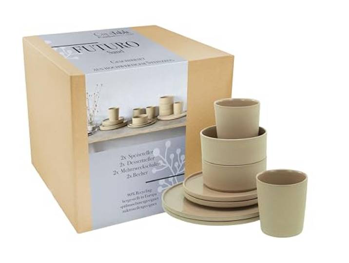 CreaTable\, 21526\, Série Futuro Sand\, service de 8 pièces\, service combiné en grès.
