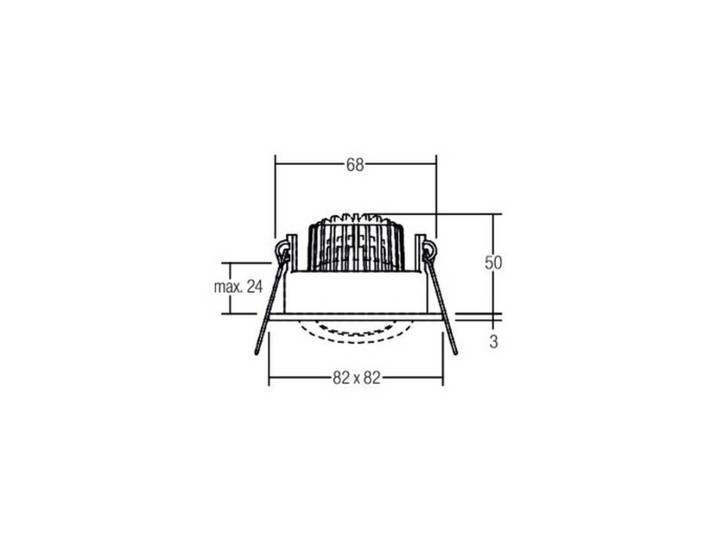 BRUMBERG Einbaustrahler IP65 eckig schaltbar titan, alu / grau / zink, für Flurbereich, Aluminium, Einbauleuchte