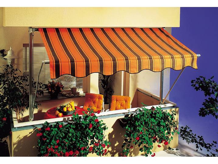 Klemmmarkise SPETTMANN LINE , orange (orange, braun), B:400cm, Polyester, Markisen, Klemmmarkise, Breite: 400 cm, Ausfall 160 cm