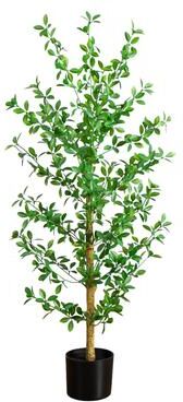 Nearly Natural 4-ft Artificial Shady Lady Black Olive Tree - Green
