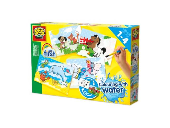 SES 144210 creative 14421 SES My First Malen mit Wasser Bilder-Set zum Ausmalen, gelb