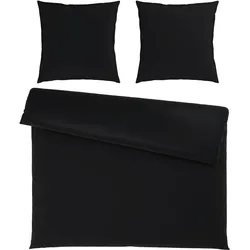 Bettwäsche Xenia Uni XXL Schwarz ca. 200x200cm