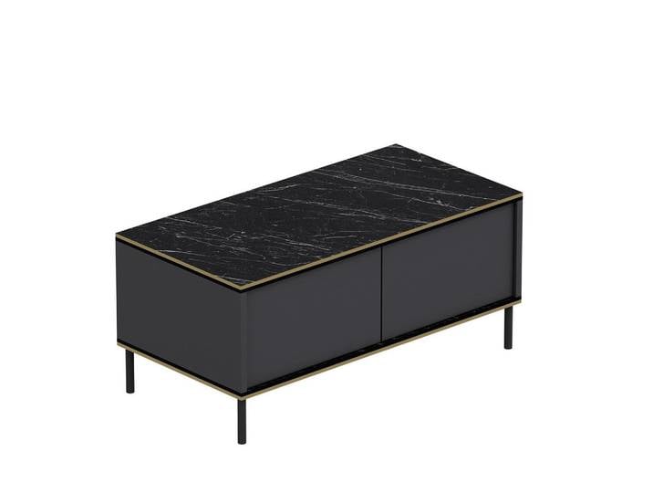 Livetastic Couchtisch Imaj Couchtisch, Anthrazit, Schwarz, Marmoroptik, rechteckig, 45x40x90 cm, einfacher Aufbau, Wohnzimmer, Wohnzimmertische, Couchtische, Couchtische Marmoroptik