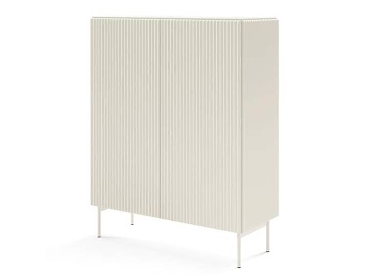 Masseno Kommode TRATTO 98,6 cm, Sideboard mit 2 Türen, für Wohnzimmer, Schlafzimmer, Modern 98,6x39,8x123 cm, Kaschmir/Kaschmir