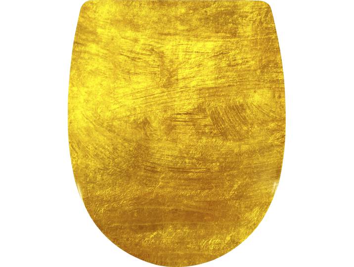 WC-Sitz ADOB Gold , weiss (gold, weiß), B:36cm L:45,5cm, Thermoplast, WC-Sitze, WC-Sitz, mit Absenkautomatik, zur Reinigung abnehmbar