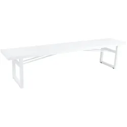 Gartenbank Vevi aus Aluminium, modern mit U-Fuß, Weiß, 200 cm für 3-4 Personen