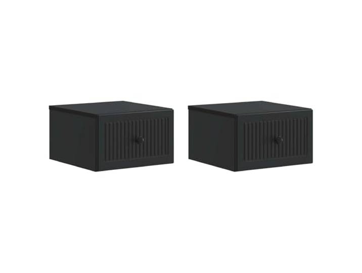 LMTYOENFG Wandnachttisch 2er Set, Hängender Nachttisch Schwarz Schwebende Nachtkommoden mit Schublade für das Schlafzimmer schaffen freie Bodenfläche und stilvolle Ordnung.