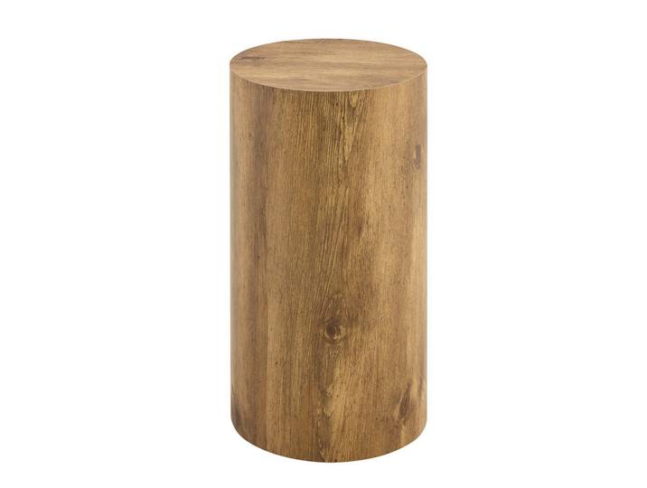 Modfu Beistelltisch 30/55 cm, rund, aus MDF mit Holzoptik und montagefrei, Holzfarben, Naturfarben, 30x55x30 cm, Wohnzimmer, Wohnzimmertische, Beistelltische