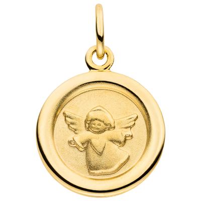 Kettenanhänger JOBO "Anhänger Engel Schutzengel 12 mm", gold (gelbgold 333), Schmuckanhänger, Damen, Gelbgold 333, Kettenanhänger, 8 Karat 333 Gold
