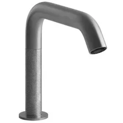 Gessi316 Cesello, Berührungsloser, elektronisch gesteuerter Waschtisch-Auslauf, integrierter Sensor am Perlator, Ausladung 154mm, 54481299, Farbe: Schwarz XL