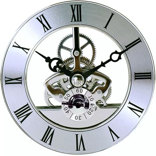 INF Mouvement d'horloge argenté de 86 mm - Mécanisme d'engrenage transparent