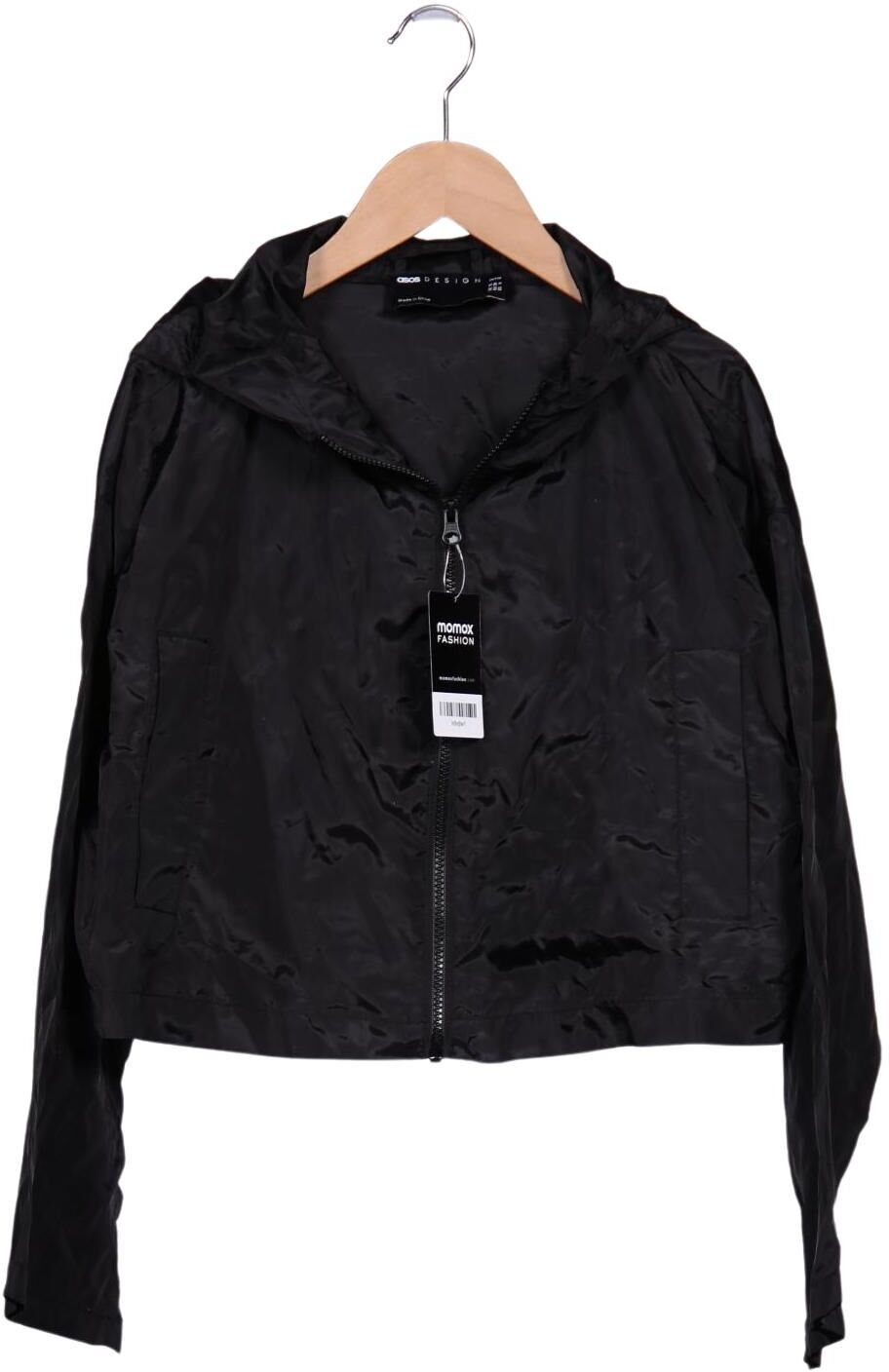 asos Damen Jacke, Schwarz, Gr. EU 38, Synthetik - Second Hand