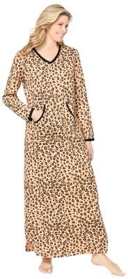 Plus Size Women's Long Printed Sleep Shirt by Dreams & Co. in Classic Leopard (Size 26/28) Nightgown