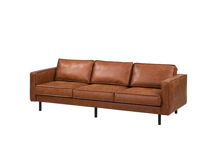 Grand canapé Marron/Cognac Microfibre Yaka 237 x 81 x 96cm Industriel