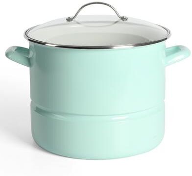 Martha Stewart Thayer Enamel On Steel 16 QT Steamer Pot W/ Stainless Steel Insert