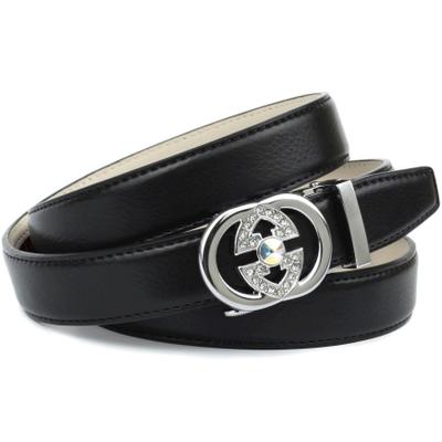 Ledergürtel ANTHONI CROWN, Damen, Gr. 110, schwarz, Leder, unifarben, Gürtel Ledergürtel, Eleganter Klassiker in schwarz mit Glitzersteinen