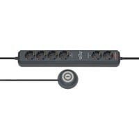 Eco-Line Comfort Switch Plus Steckdosenleiste 6-fach anthrazit, 1,5 Meter Stromkabel und 1,5 Meter Schalterkabel