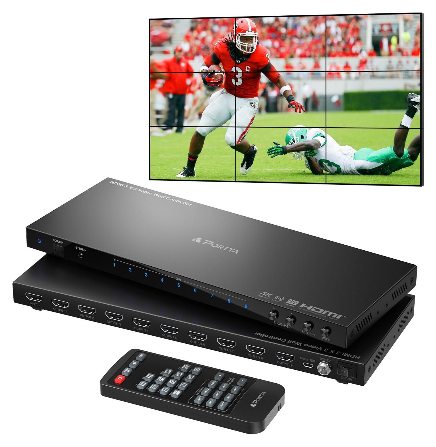 Steuerungseinheit für Videowände - HDMI - 3x3 - 4K - 9 Bildschirme