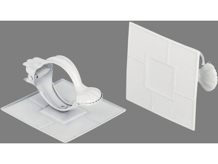 Dekoklammer für Raffhalter GOOD LIFE Quadrat Gr. 1, weiß, B:8cm H:8cm, Metall, Raffhalter, Dekoklammer für Raffhalter, für Stoffe und Vorhänge