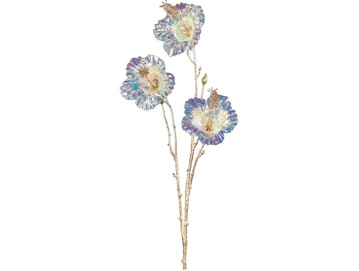 Kunstblume Hibiscus - Farbe: irisierend - Material: Kunststoff - 173