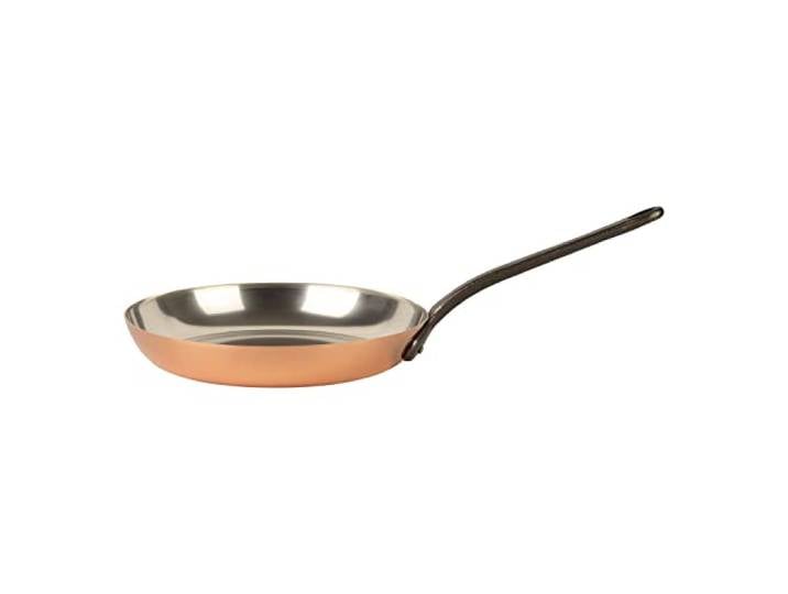 Cuisine Romefort Kupferpfanne verzinnt mit Gusseisengriff Ø 28 cm traditionelle Bratpfanne aus massivem Kupfer mit Zinnbeschichtung Pfanne aus Frankreich (28 cm)