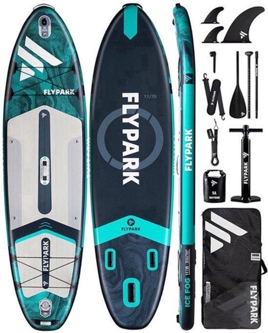 Aufblasbares SUP-Board - Extrem stabil - Tragfähigkeit: 200 kg - Gewicht: 14 kg - Ideal für Yoga, Fitness und Training - Stand-Up-Paddle-Board