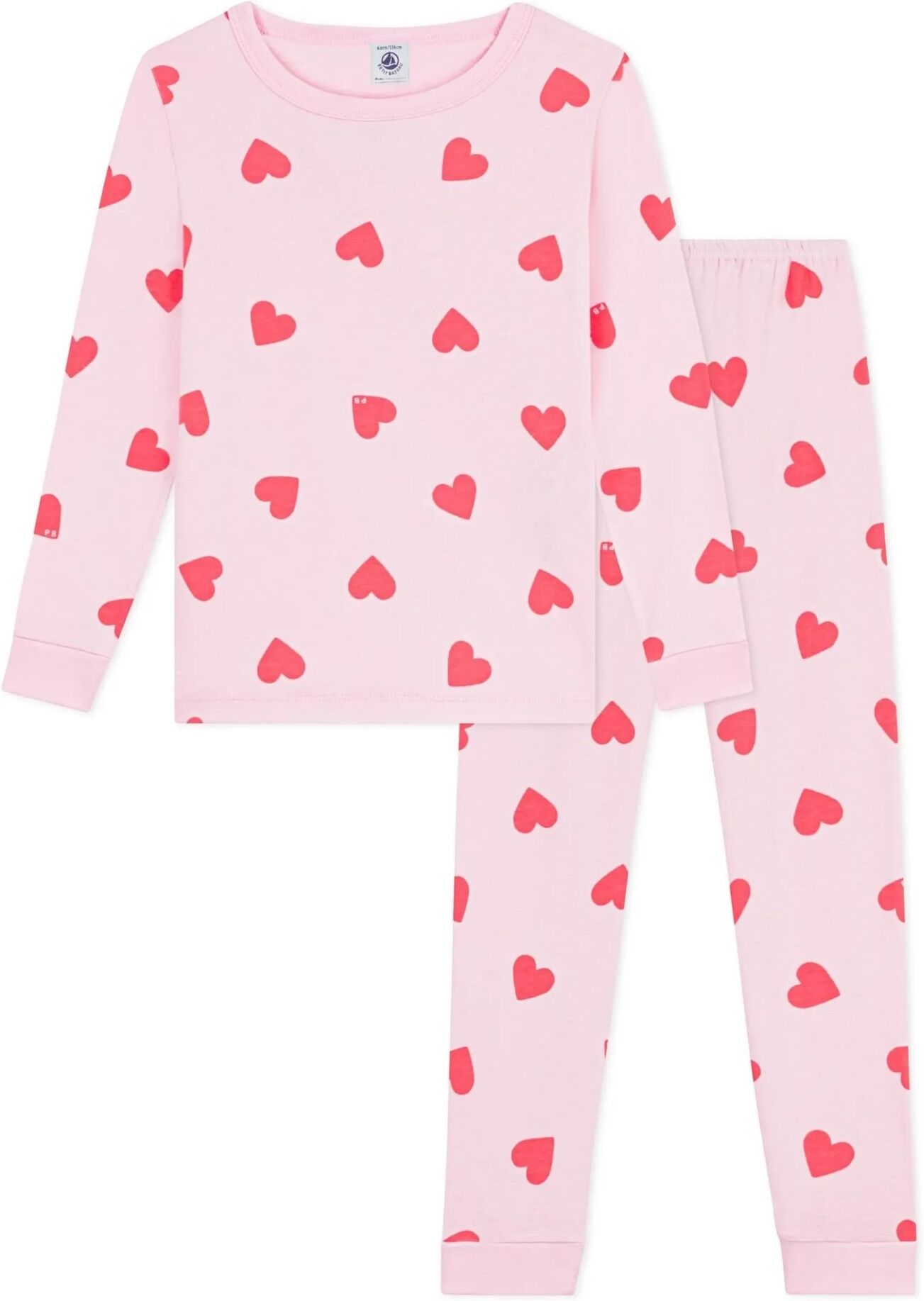 Petit Bateau Pyjama Ajusté Cœurs Rose 2 ans