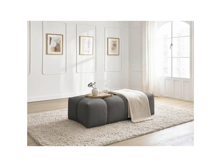Hocker Everest, Dunkelgrau, Kunststoff, rechteckig, 140x70x40 cm, Wohnzimmer, Hocker, Sitzhocker