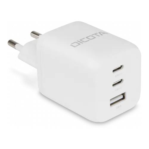 65 Watt Dicota Compact 3-Port GaN Wall Charger EU white