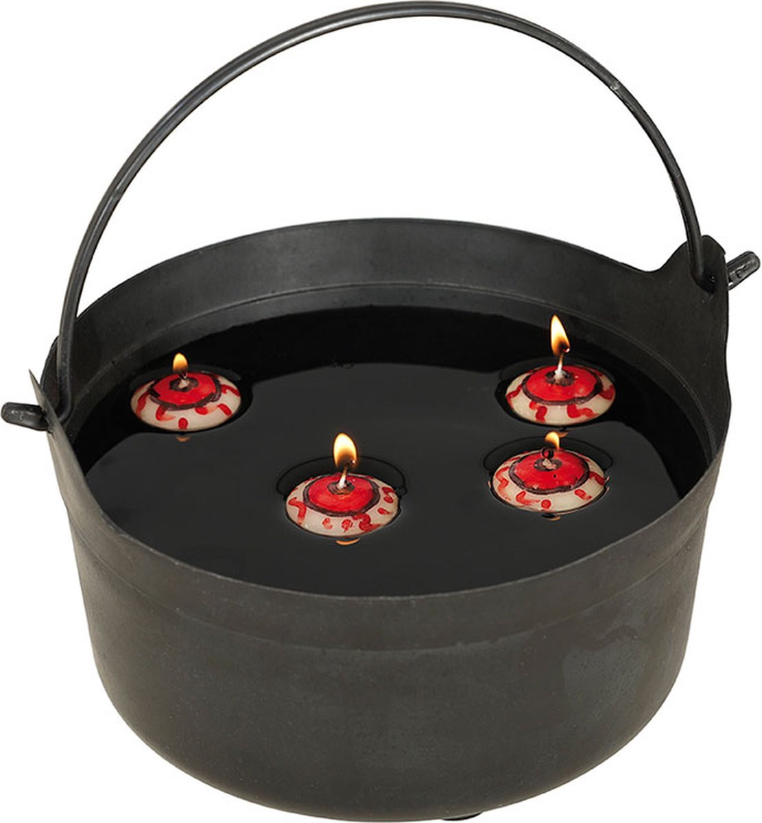 Fiestas Guirca Decoratie drijvende oog kaarsen voor Halloween (4 stuks)