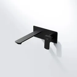 Steinberg Serie 342 Wand-Waschtischmischer, Fertigmontageset, Ausladung 220mm, 34218643S, Farbe: Mattschwarz