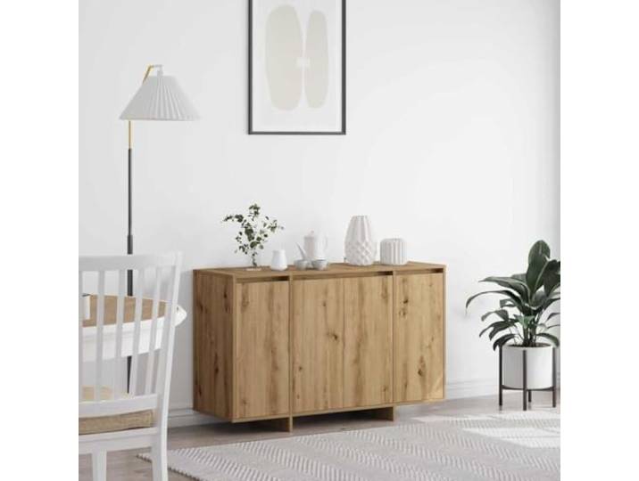 HEFZGDB Modernes Sideboard Artisan-Eiche für Wohnzimmer, minimalistisches Sideboard aus Holzwerkstoff, rechteckiges für Moderne Einrichtung mit Stauraum für Essbereich, mit Scharniertüren