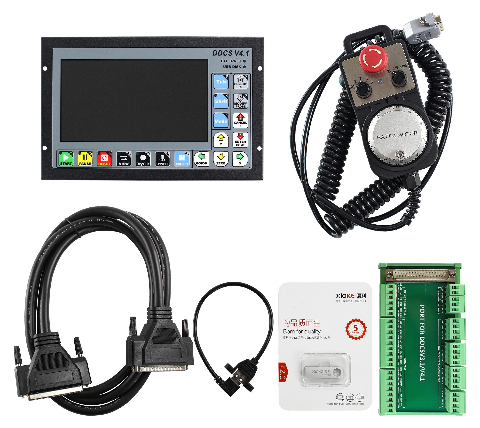 CNC Offline-Controller, 4-Achsen-Kompatibilität, 500 kHz Frequenz, 18-24 VDC Eingangs-Spannung, 0-10 V Leistungs-Ausgang, 7 Zoll TFT-Bildschirm