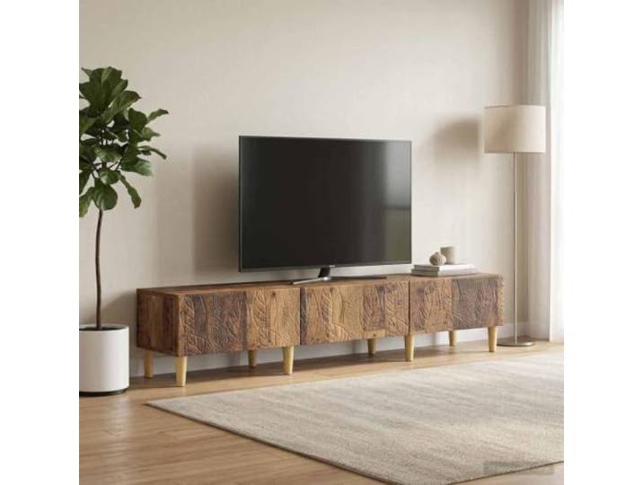 TV-Schrank 147 x 34,5 x 30 cm Altholz Holzwerkstoff mit Schubladen Vintage-Design, robuste Holzwerkstoff-Konstruktion, praktische Schubladen, flexible Aufstellung als Raumteiler,