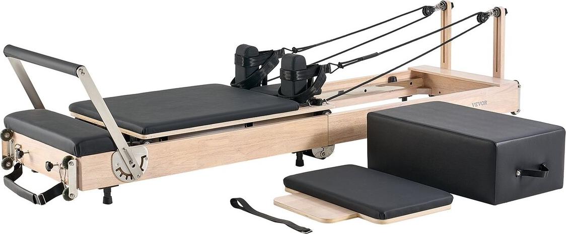 Foldable Pilates Reformer Wooden Pilates Machine Home Gym Equipment