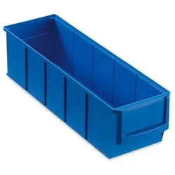 PROREGAL Blaue Industriebox 300 S | HxBxT 8,1x9,1x30cm | 1,6 Liter| Sichtlagerkasten, Sortimentskasten, Sortimentsbox, Kleinteilebox
