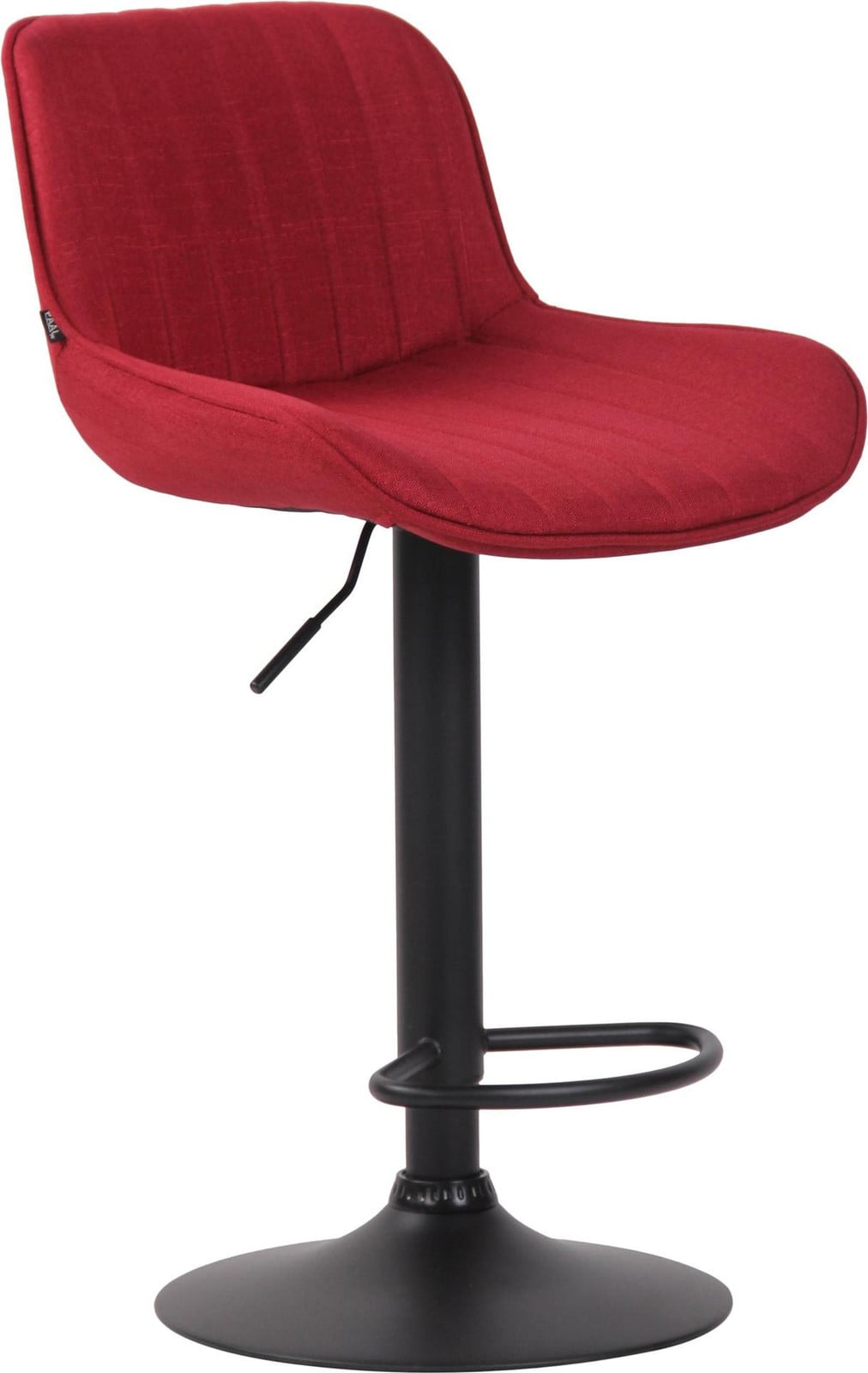 CLP Barkruk Lentini, moderne draaibare barkruk met hoogteverstelling, rood met zwart frame